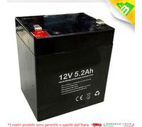 BATTERIA AL PIOMBO 12V 5,2 AH LAMPADA LAMPADE DI EMERGENZA ALLARME 5 AH