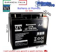 BATTERIA AL PIOMBO RICARICABILE 12V 17AH 18AH TERMINALI VITE/BULLONE