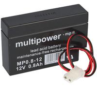 Batteria Al Piombo Multipower MP0,8-12AMP Pb 12V 0,8Ah Con Cavo E Spina AMP MP