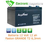 BATTERIA AL PIOMBO RICARICABILE 12V 12A CON FASTON 6.3MM