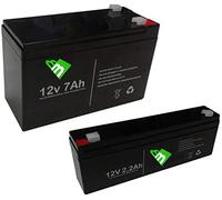 BATTERIA AL PIOMBO RICARICABILE 12V 7AH + 12V 2,2Ah Per allarmi antifurti sicurezza videosorveglianza