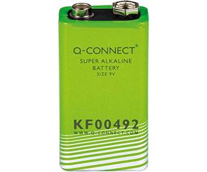 Batteria alcalina Q-Connect 9V in blister KF00492