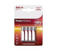 BATTERIA ALKALINA AAA - LR03 1,5 V (BLISTER 4 pezzi) Ø10,5 x 44,5 mm. Energia durevole e affidabile per giocattoli e telecomandi, garantendo prestazioni ottimali ad ogni utilizzo.