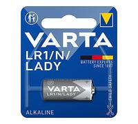 Batteria Alkalina LR1 Lady 1,5 V (1 unità in blister), dimensioni compatte Ø12 x 30,2 mm, ideale per piccoli dispositivi. Energia affidabile e design elegante, perfetto per le tue esigenze.