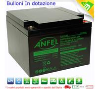 BATTERIA ANFEL FLA12-26S 12V 27A PIOMBO GEL RICARICABILE UPS 26A CARROZZINA AGM