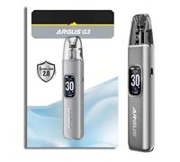 Batteria Argus G3 Kit VOO-'POO 1500 mAh (Grigio Siderale) 30 W 3 ML Cartuccia Argus Top Fill V2 0,4Ω/0,7Ω iCOSM 2.0 MTL/RDL Sigaretta Elettronica Originale - No Nicotine
