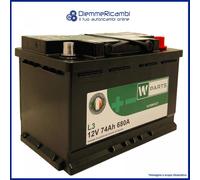 BATTERIA AUTO 74 Ah - 680 A EN spunto | Garanzia Italia | 278 x 175 x 190 | 74Ah