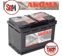 BATTERIA AUTO AKUMA 80 AH VORTEK = BOSCH 74 AH 12V 680A EN ORIGINALE NUOVA