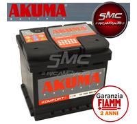 BATTERIA AUTO AKUMA = FIAMM 55 AH 12V 480A EN ORIGINALE FIAT PUNTO 188