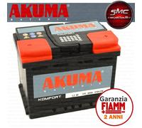 BATTERIA AUTO AKUMA = FIAMM 60 AH 12V 510A EN ORIGINALE NUOVA