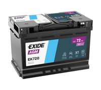 Batteria Auto Exide 72Ah 760A Agm 12v = Fiamm Varta Bosch 72AH AGM