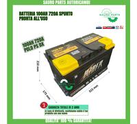 BATTERIA AUTO RIDER L4100 100AH 720A 12V = BOSCH 100Ah DX+ PRONTA ALL'USO