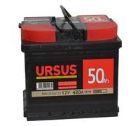 Batteria auto Ursus 50 Ah Dx 12V pronta all’uso con maniglia 20.5x17.5x19 cm
