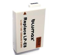 Batteria BLUMAX GOLD LP-E8 ricambi CANON EOS 550D 600D 650D Rebel T2i T3i 1300mA