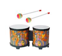 Batteria bongo da 12,7 cm e 15,2 cm, con bacchette in legno, per ragazze e ragazzi, regalo di compleanno, 31 x 16 cm