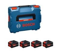 Bosch EXPERT 18V System Kit batterie a prestazioni elevate: 2 batterie EXBA 18V-55 + 1 caricabatterie rapido GAL 12V/18V-18, L-BOXX 136