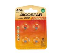 Batteria bottone Aigostar 1,5V LR66 Zinco manganese confezione da 4 pile