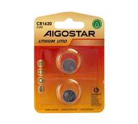 Batteria bottone Aigostar 3V CR1620 Litio confezione da 2 pile