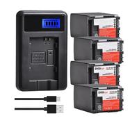 Batteria BP-828 BP828 Da 2800 MAh + Caricatore USB LCD, Compatibile Con Canon VIXIA HF G50 HF G60 XA40 XA45 GX10 HF G20 HF G21 HFG40 XA10 XA11(4 battery set)