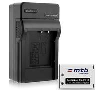 Batteria + Caricabatteria (auto, rete) Compatibile con Nikon EN-EL11, Coolpix S550 / Compatibile con Olympus/Compatibile con Pentax - vedi descrizione