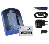 Batteria + Caricabatteria (rete+auto+USB) Compatibile con Konica Minolta NP-900, Olympus Li-80B … (vedi descrizione)