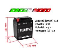 BATTERIA CARICATA BS SLA PER HONDA TRX 420 FA1 FOURTRAX DCT 2014 2015 2016 2017