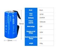 Batteria con lamelle ricaricabile 32700 7200mAh 3.2V Lifepo4 1 pezzo