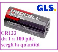 Batteria CR123 CR123A 3V litio duracell procell intense DL123A 5018LC CR17345