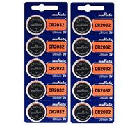 Batteria CR2032 3 V al litio Confezione da 10 batterie CR2032 batterie a bottone piatte Murata CR 2032 3 Volt ideale batteria orologio, telecomando, auto, bios, capacità 220 mAh, batteria 2032 con