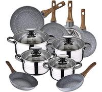 Batteria Cucina 8 Pezzi SAN IGNACIO Dina, Acciaio Inossidabile, con Pan Set (18/20/22/24/26/28 cm) SAN IGNACIO Daimiel in Alluminio Forgiato