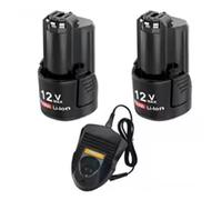 Batteria Da 12 V, Compatibile For Bosch, Batteria Sostitutiva BAT411 4000 MAh BAT411 BAT411A BAT412 BAT412A BAT413 BAT413A Utensili Elettrici(2 Battery Charger)