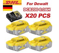 Batteria da 20 V per Dewalt DCB200 6000 mAh Batteria di ricambio al litio per Dewalt DCB200 DCB180 DCB182 DCB201 DCB184 DCB206