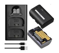 Batteria Da 2850 MAh, Compatibile Con Canon, For LP-E6P EOS R5 MarkII 5D Mark III(2xBattery 1xCharger)