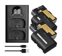 Batteria Da 2850 MAh, Compatibile Con Canon, For LP-E6P EOS R5 MarkII 5D Mark III(4xBattery 1xCharger)