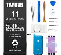 Batteria da 5000 mAh per iPhone 11 ai polimeri di litio ad alta capacità, ricambio solo per iPhone 11 (A2111, A2223, A2221) con strumento di ricambio e istruzioni per l'installazione (lingua italiana