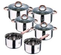 Batteria da cucina 10pc in acciaio inox 2xØ16cm 2xØ18cm 2xØ20cm con coperchi San Ignacio