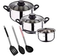 Batteria da cucina 5 pezzi San Ignacio in acciaio inox con set di 3 utensili da cucina in nylon