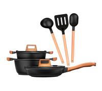 Batteria da Cucina 6 Pezzi in Alluminio Fuso, Induzione Set Casserole Padella