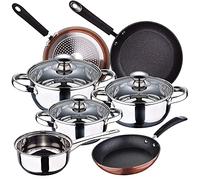Batteria da cucina 7 pezzi SAN IGNACIO Fanale acciaio inox con set padelle (20/24/28 cm) SAN IGNACIO MOMA in alluminio forgiato