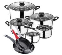 Batteria da cucina 8 pezzi SAN IGNACIO Toledo, acciaio inossidabile, con set di padelle (18/20/24 cm) Pierre Cardin alluminio pressato