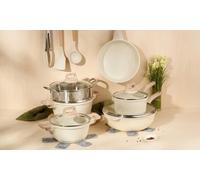 JUST PERFECTO Batteria Pentole e Padelle a Induzione, Set Padelle Antiaderenti Per tutti i piani cottura, Batteria di pentole antiaderente 24/28cm con Coperchi, set pentole induzione senza pfoa e ptfe