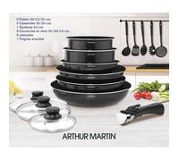Batteria da cucina rimovibile Arthur Martin 15 camere 16-20-22-24-26 cm nero