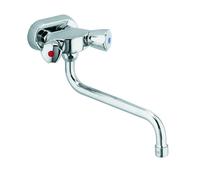 Kludi Standard 314530515 - Rubinetto per lavello con montaggio a parete, raccordo 3/8", 45 mm