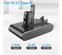 Batteria DC31 Type-B Batteria per aspirapolvere agli ioni di litio da 22,2 V 4000 mAh per Dyson DC35 DC45 DC31B DC34 DC44 Animal DC56 DC57 (solo tipo B) 1 PACK