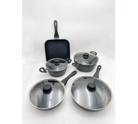 Batteria DG Bavaria 14 Pezzi Antiaderente Pietra Con Coperchi E Mestoli