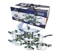 BATTERIA DI CASSERUOLE E PENTOLE INOX 18/10 OFFERTA 12 PEZZI TRIPLO FONDO 52022
