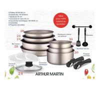Batteria di cottura Arthur Martin AM133CH 15 pezzi - Alluminio - Manico rimovibile - Tutte le luci inclusa linduzione