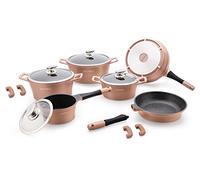 Batteria di Pentole 14 Pezzi in Pietra Lavica Royalty Line - Colore Rame