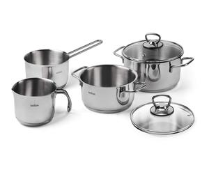 BATTERIA DI PENTOLE 6 PEZZI IN ACCIAIO 18/10 INDISPENSABILI CUCINA ANTIADERENTE