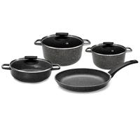 Batteria di Pentole 7 Pezzi in Alluminio Pressofuso Antiaderente Olympia Hard Cook Big